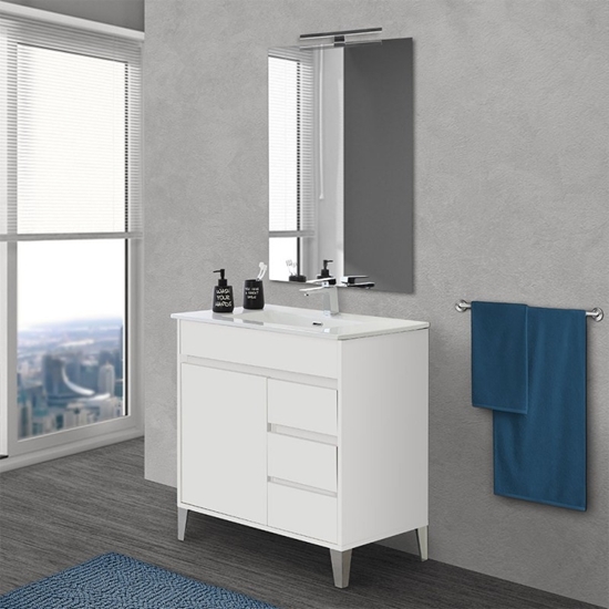 Immagine di COMP.BAGNO MONDO 80CM LACCATO BIANCO